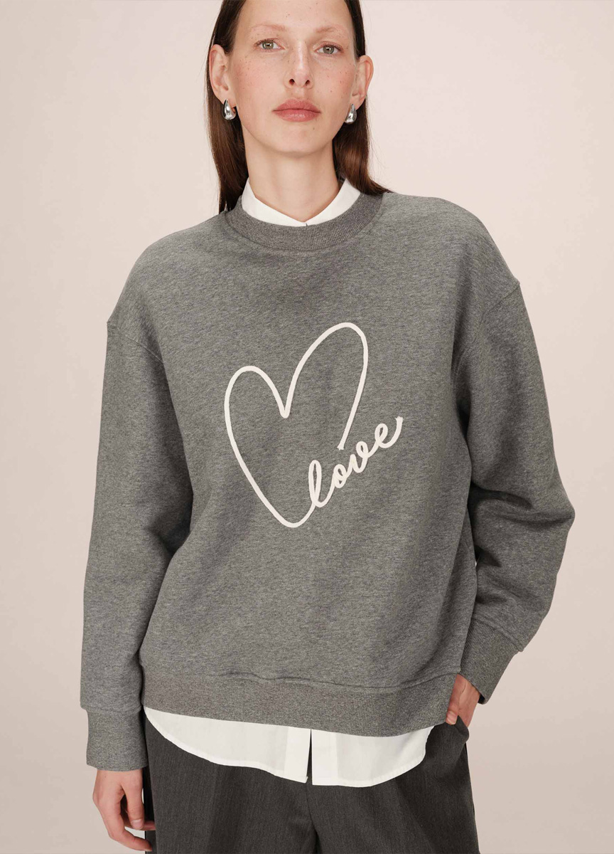 愛心圖樣長袖衛衣